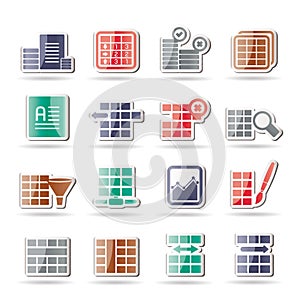 Database and Table Formatting Icons