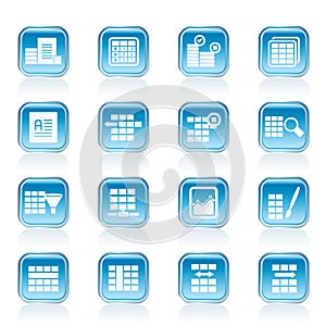 Database and Table Formatting Icons