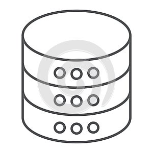 Database thin line icon, data and analytics
