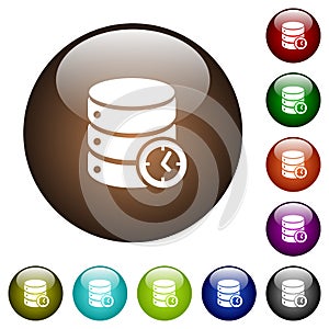 Database timed events color glass buttons