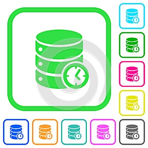 Database timed events vivid colored flat icons