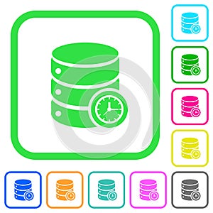 Database timed events vivid colored flat icons