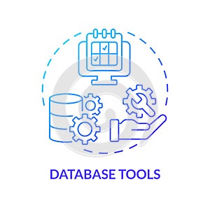 Database tools blue gradient concept icon