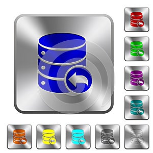 Database transaction rollback rounded square steel buttons