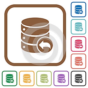 Database transaction rollback simple icons