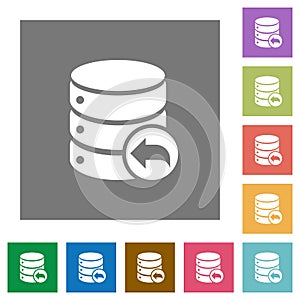 Database transaction rollback square flat icons