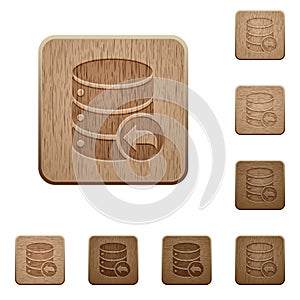 Database transaction rollback wooden buttons