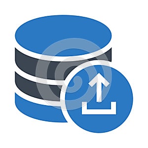 Database upload glyphs double color icon