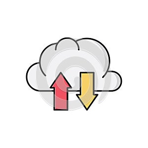 Database vector flat color icon