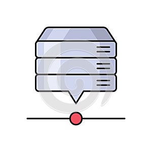 Database vector flat color icon