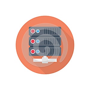 Database vector flat color icon
