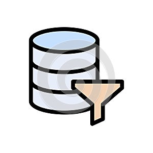 Database vector flat color icon