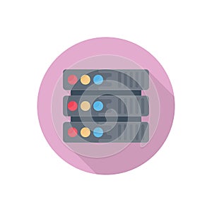 Database vector flat colour icon
