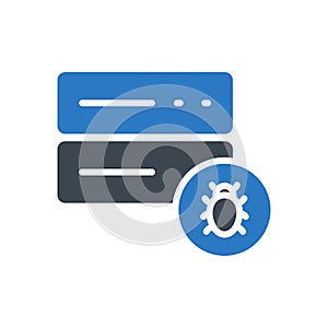 Database vector glyph color icon