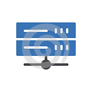 Database vector glyph color icon