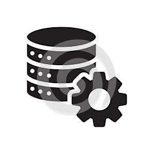 Database vector glyph flat icon