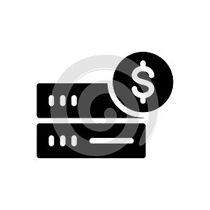 Database vector glyph flat icon