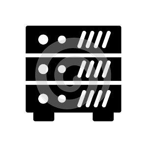 Database vector glyph flat icon