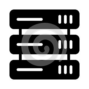 Database glyph flat vector icon