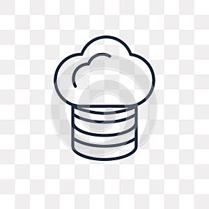 Database vector icon isolated on transparent background, linear