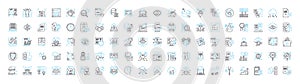 Database vector line icons set. database, SQL, MySQL, Oracle, Access, MongoDB, PostgreSQL illustration outline concept