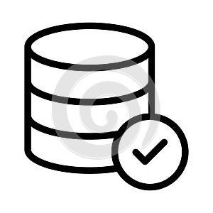 Database vector thin line icon