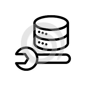 Database vector thin line icon