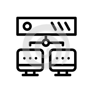 Database vector thin line icon