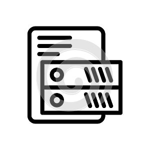 Database vector thin line icon