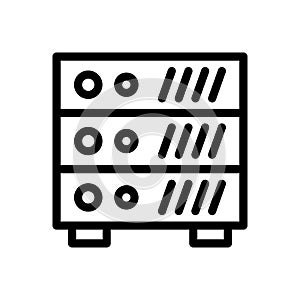 Database vector thin line icon