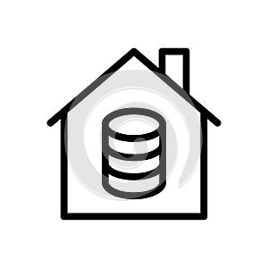 Database vector thin line icon