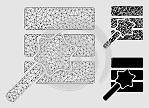 Database Wizard Vector Mesh 2D Model and Triangle Mosaic Icon