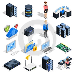 Datacenter Elements Icon Set