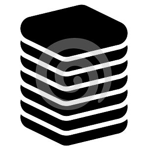 Datacenter, HDD, hard disk drive webhosting icon, symbol. Archive, recovery, mainframe tech, technology icon. Database, databank