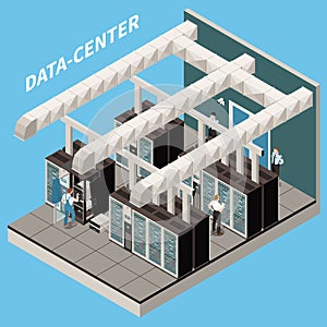 Datacenter Isometric Icon Set