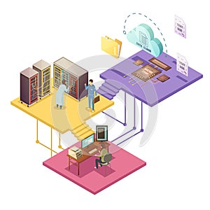 Datacenter Isometric Illustration