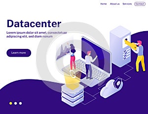 Datacenter Isometric Landing Page