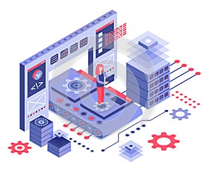 Datacenter isometric vector illustration