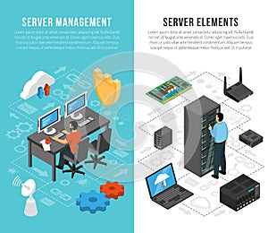 Datacenter Isometric Vertical Banners