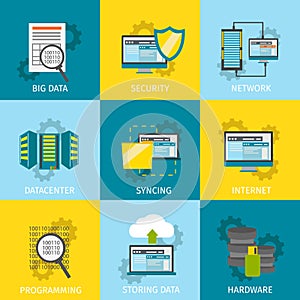 Datacenter Line Icon Set