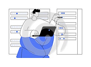 Datacenter network infrastructure isolated cartoon vector illustrations.