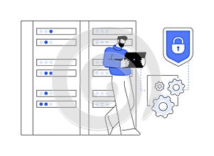 Datacenter security isolated cartoon vector illustrations.