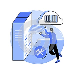 Datacenter technician isolated cartoon vector illustrations.