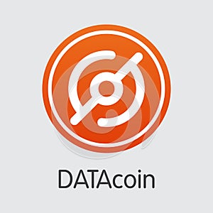 Datacoin Cryptocurrency Coin. Vector Symbol of DATA.