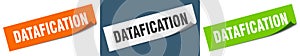 datafication banner. datafication speech bubble label set.