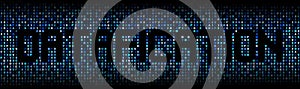Datafication text on hex background illustration