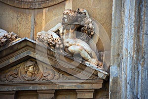 Datail a sculpture of the Palace of Charles Vth in Granada 20 photo