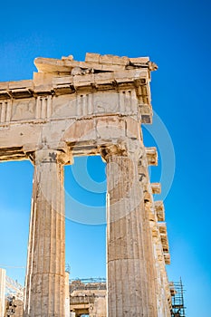 Datails at Parthenon Acropolis of Athens Archaeological Place