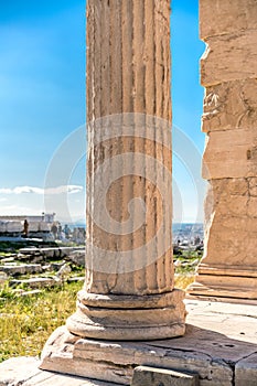 Datails at Parthenon Acropolis of Athens Archaeological Place