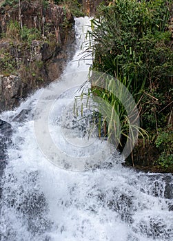 Datanla waterfall, freezing waterfall stream flowing photography waterfall in Dalat, vietnam